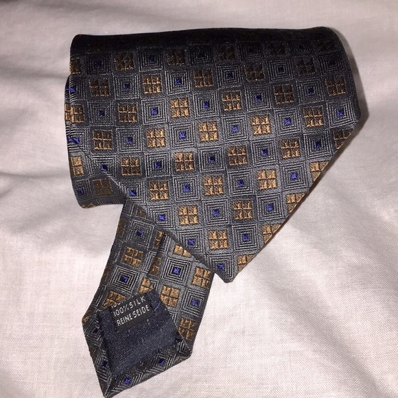 3/$20 Manzoni tie Colorful Colors of Copper Blue Silver - Picture 7 of 8